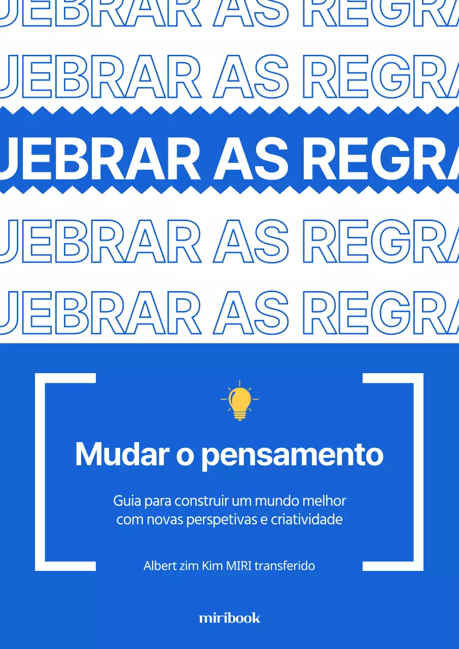 Um livro de autoajuda com um texto moderno em azul e branco