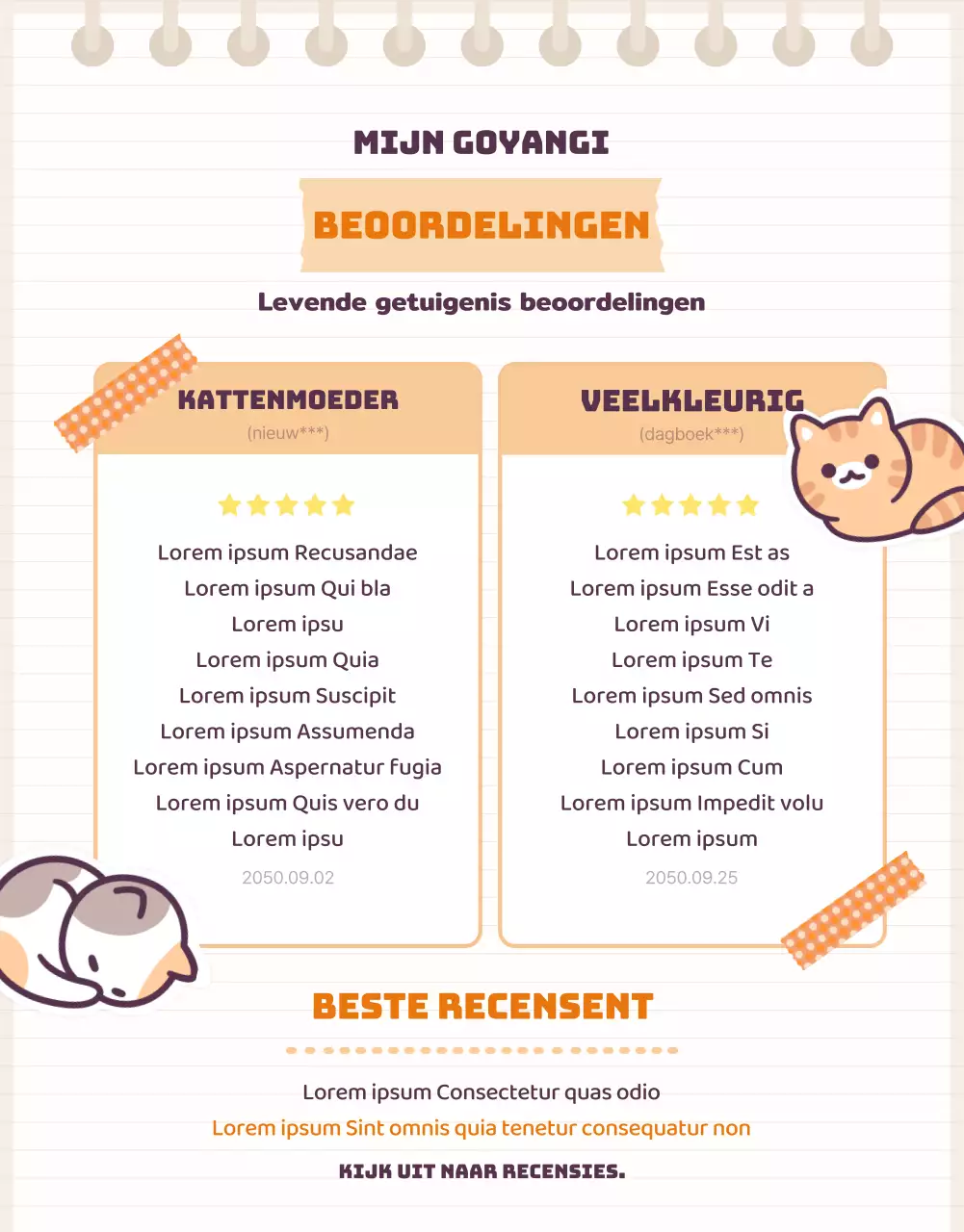 Maak kennis met de schattige oranje en beige Cat Daku stationery random box