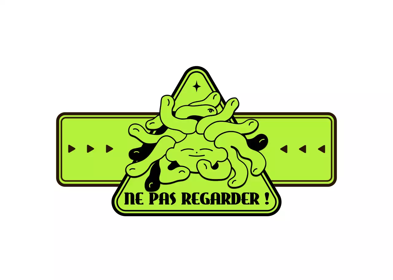 Un concept de logo illustré, mignon et branché, en chartreuse, pour les articles personnels.