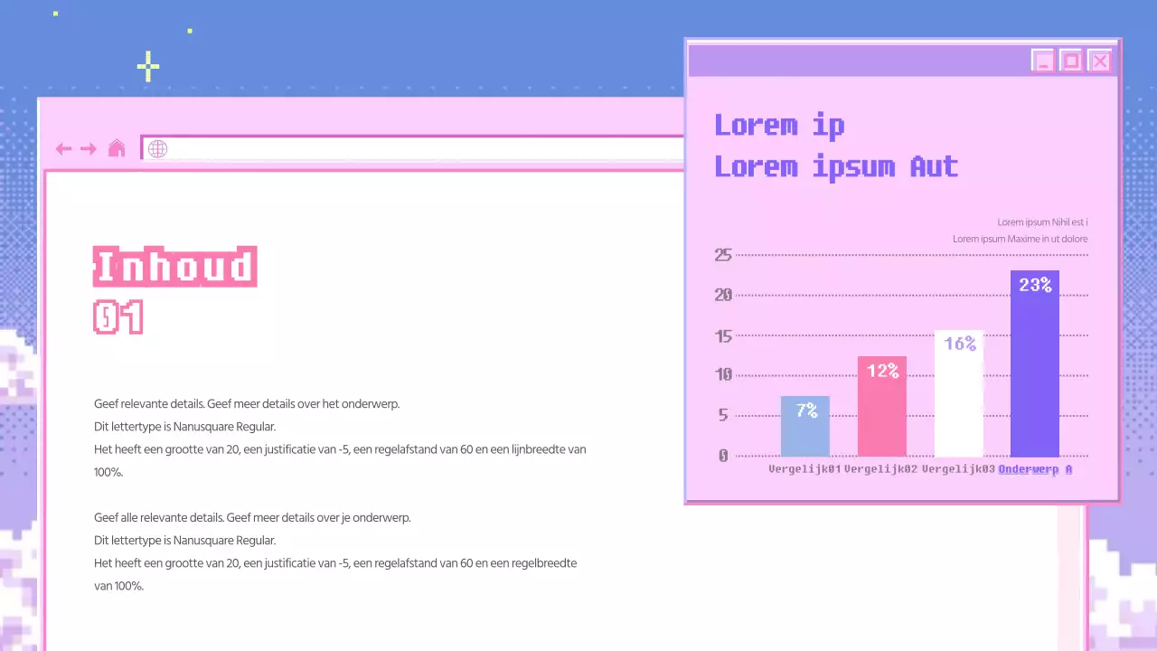 Staafdiagramontwerp met roze borstel