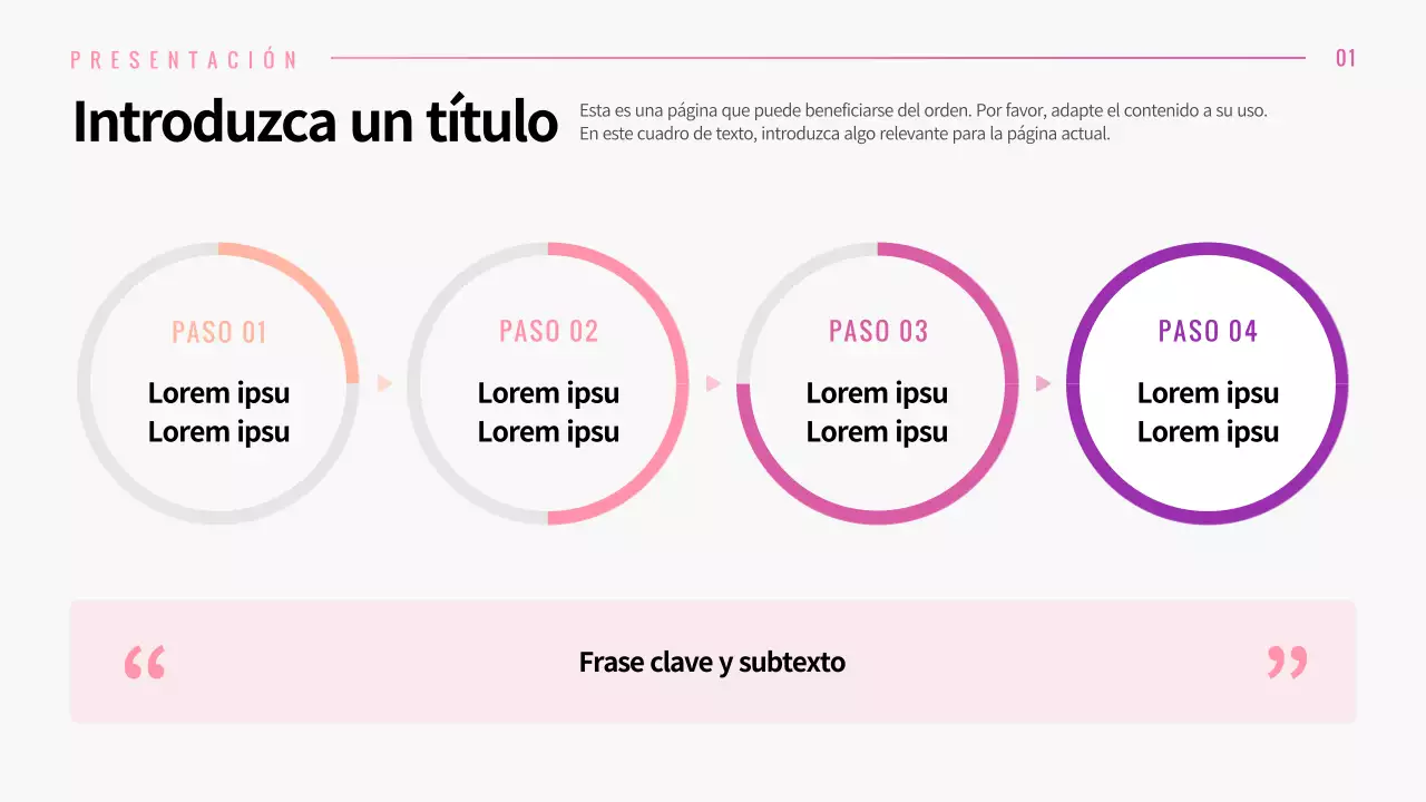 Presentación de distintos diseños con conceptos gráficos de degradado rosa