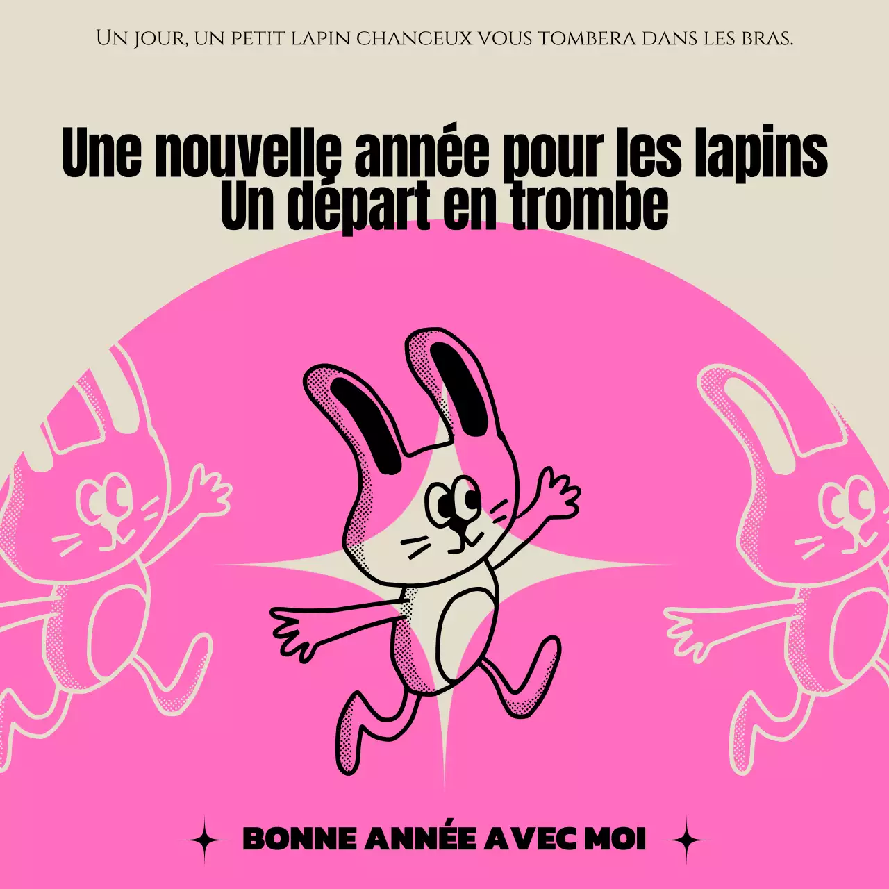 Mignons vœux de Nouvel An en rose