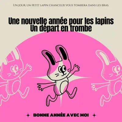 Mignons vœux de Nouvel An en rose