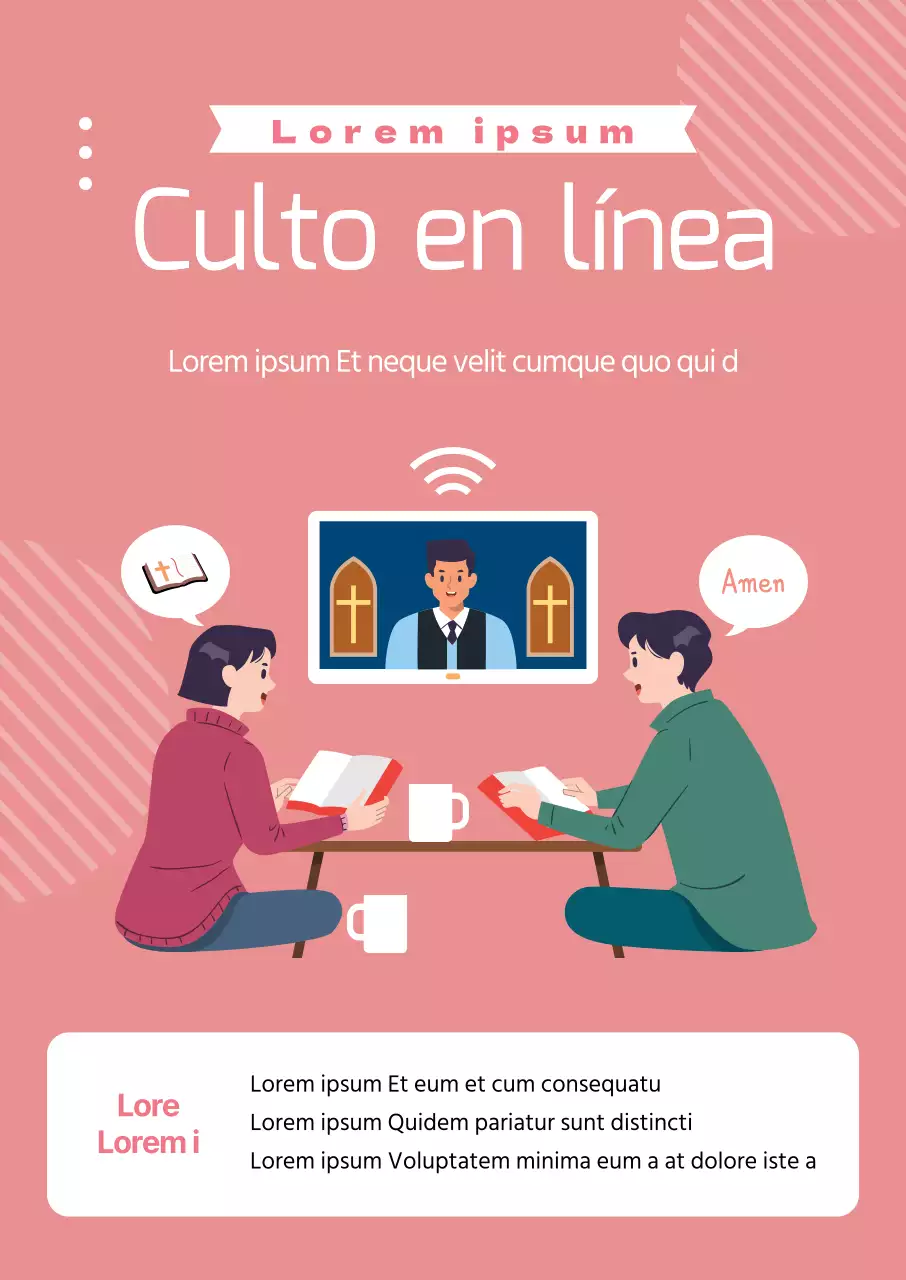 Ilustración rosa Corona Prevención Guía de la Iglesia