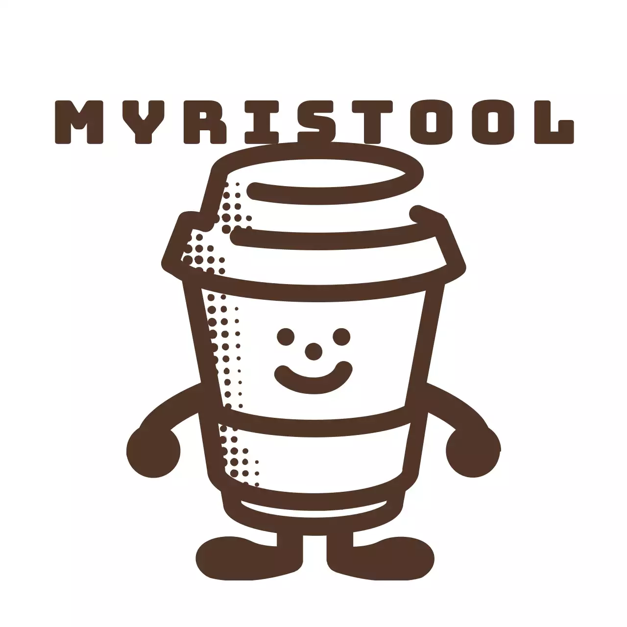 Schattig café karakter logo in bruin neutro stijl