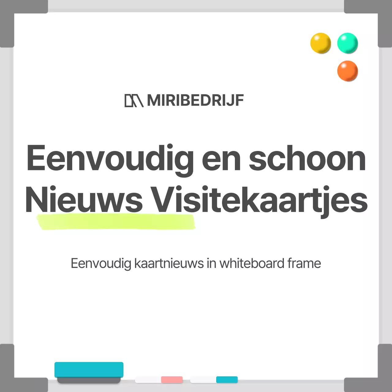 Zakelijk in een wit, eenvoudig whiteboardframe