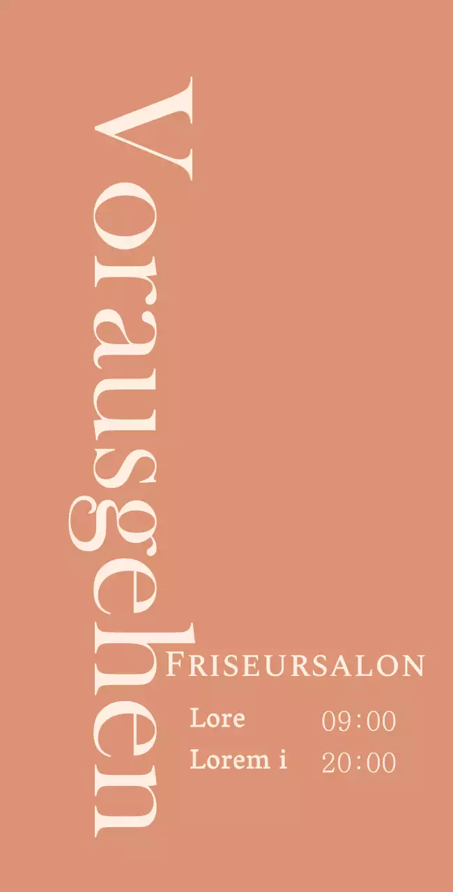 Friseursalonschild mit englischem Titel auf abgemildertem roten Hintergrund