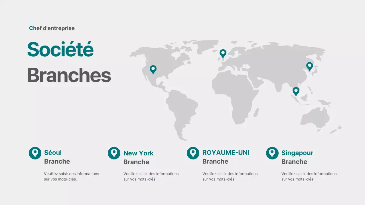 Infographie sur le design MAP avec des concepts gris et turquoise