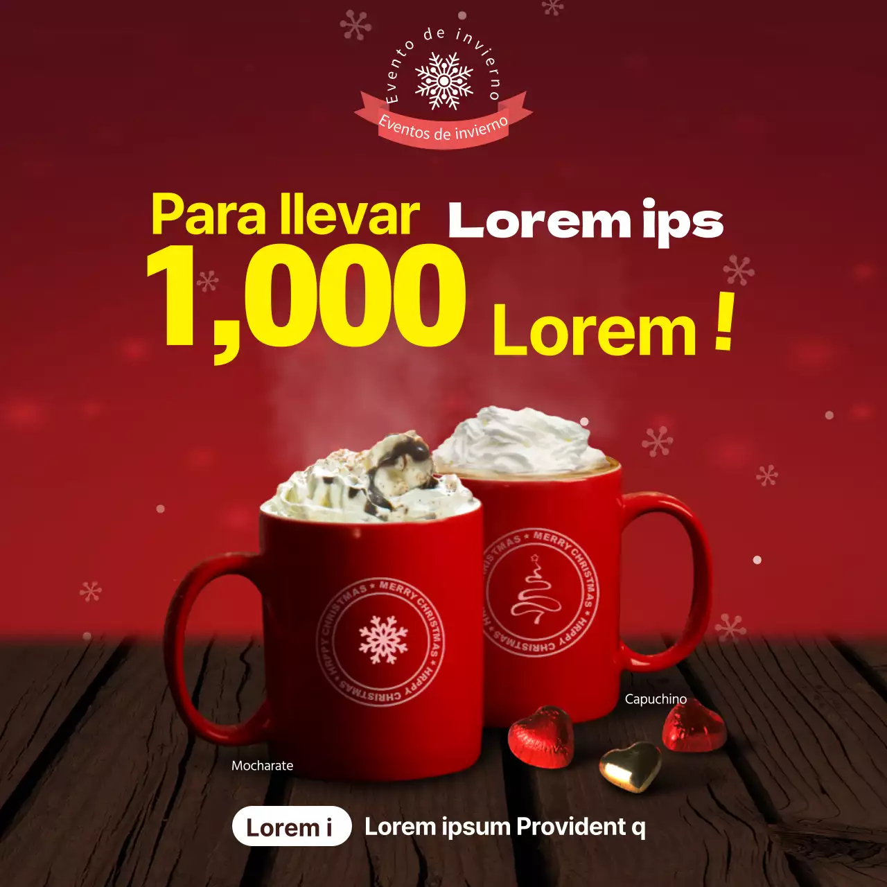 Promociona el menú navideño de tu cafetería con una foto en rojo