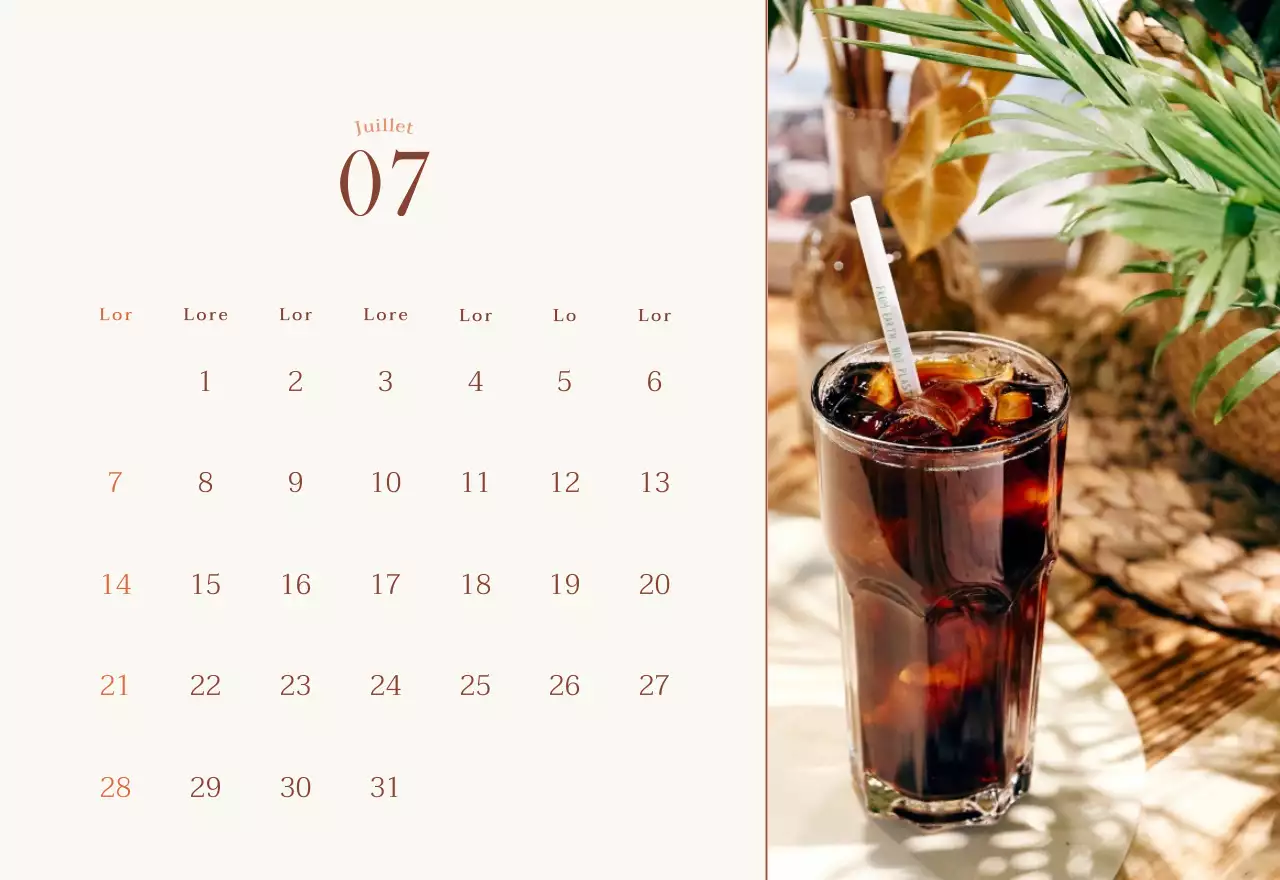 Mise en page de photos de cafés émotionnels en beige et marron