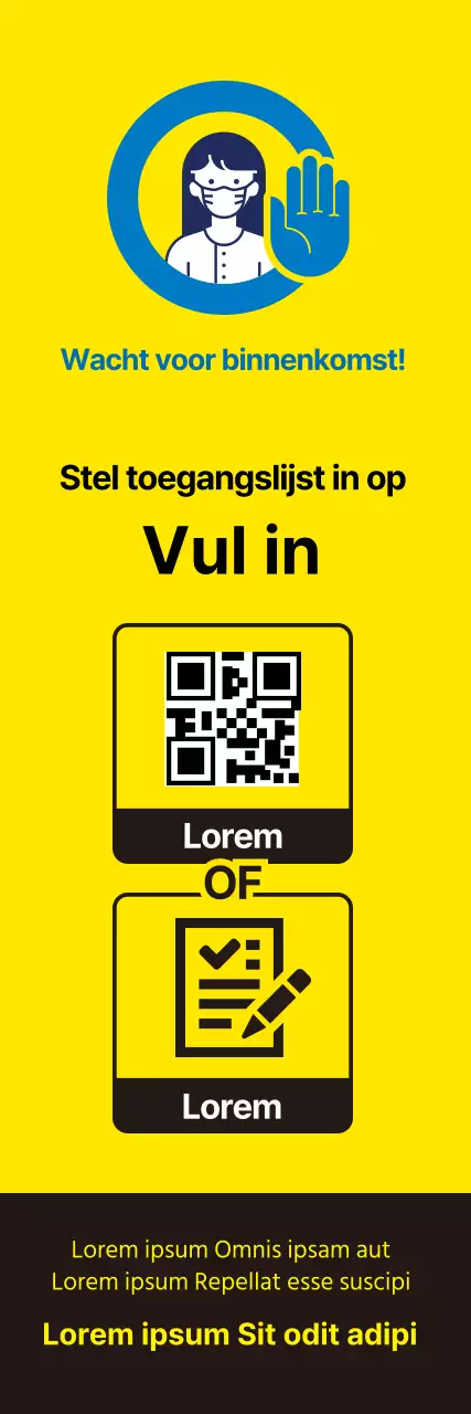 Keurig blauw geïllustreerde coronavirus sign-in labels