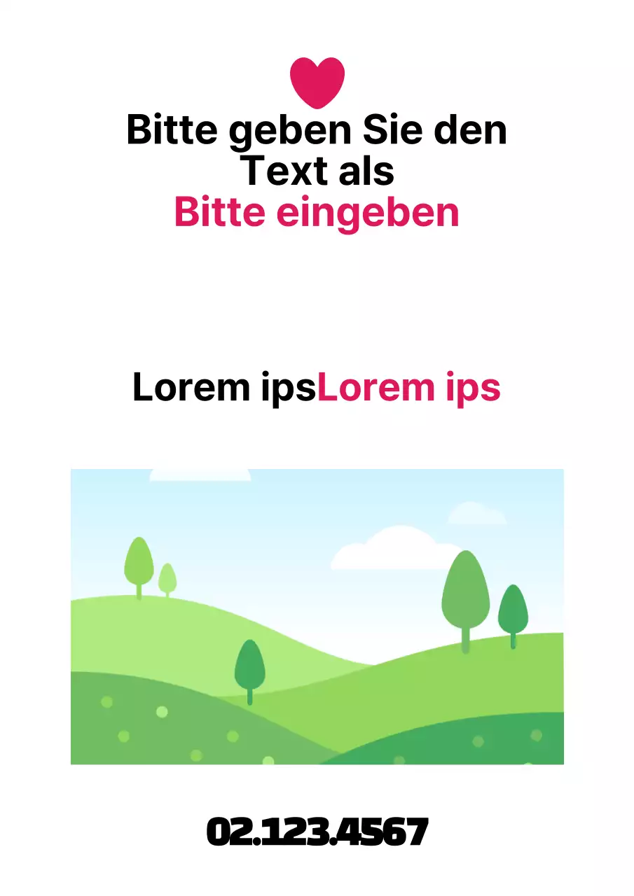 Einfache Werbung mit schwarzem und rosa Herz Illustration und Foto