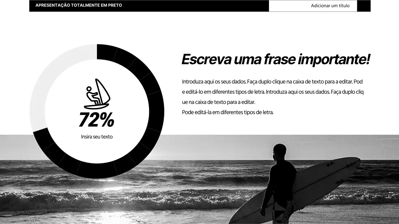 Uma infografia simples a preto e branco com um gráfico de donuts
