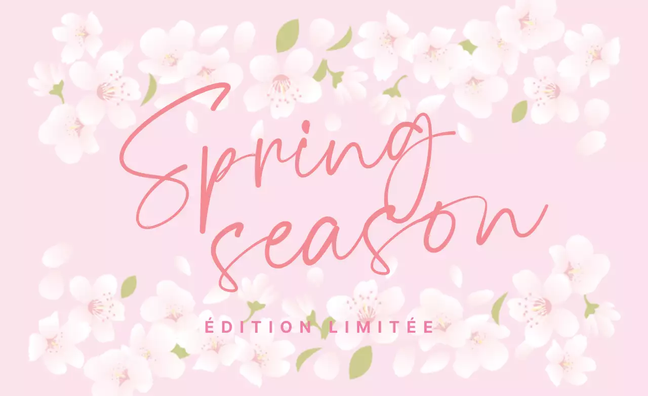 Pink illustrated cuteness spring retired edition label