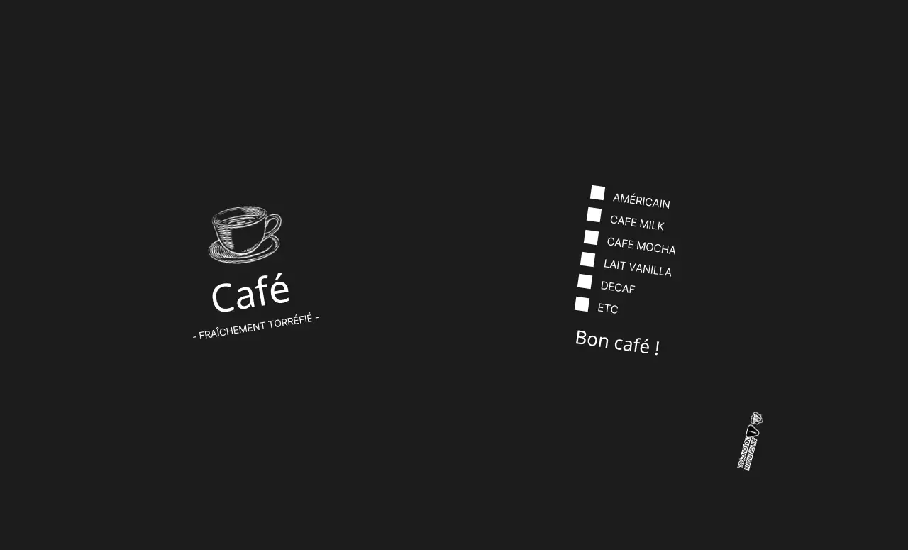 Illustration simple en noir d'un café