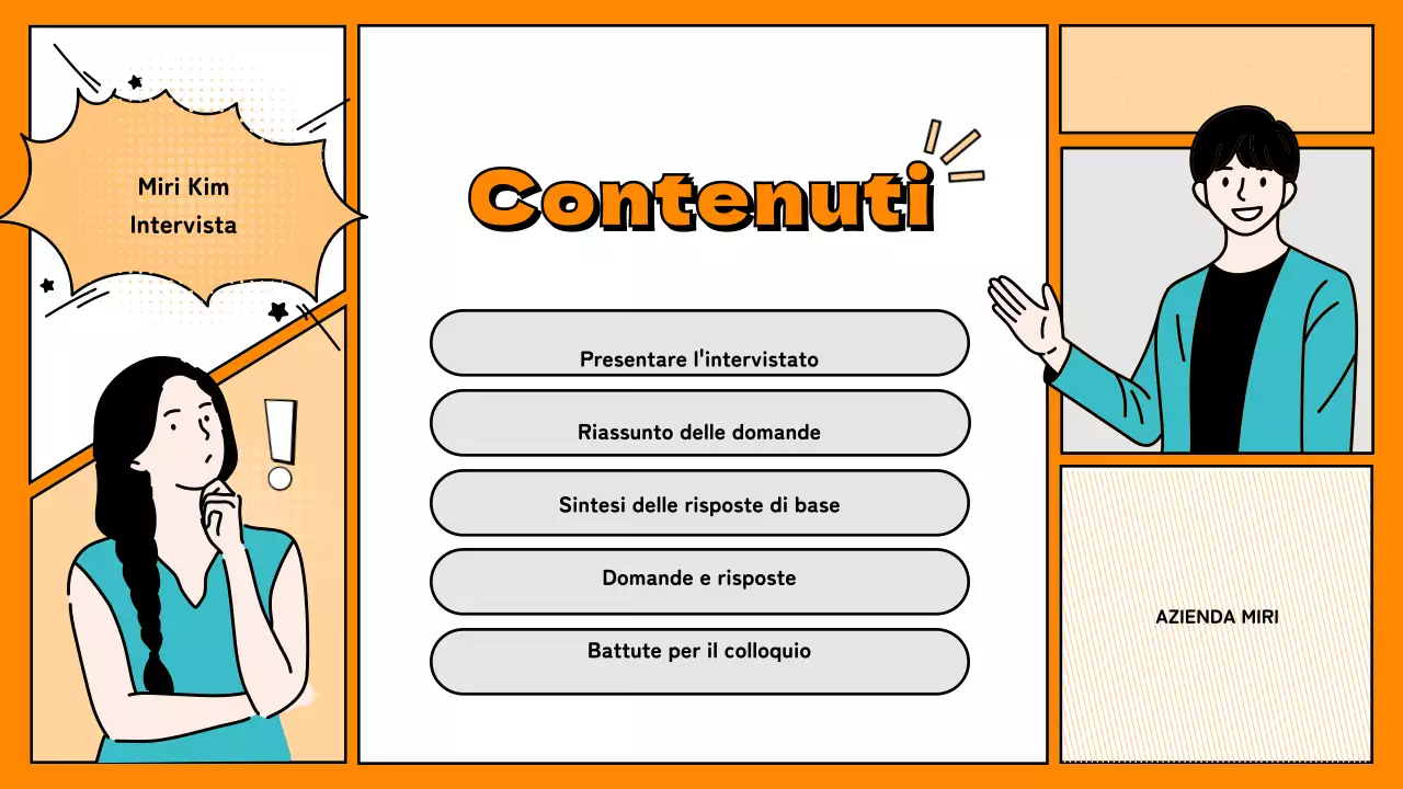 Semplice presentazione arancione con domande e risposte