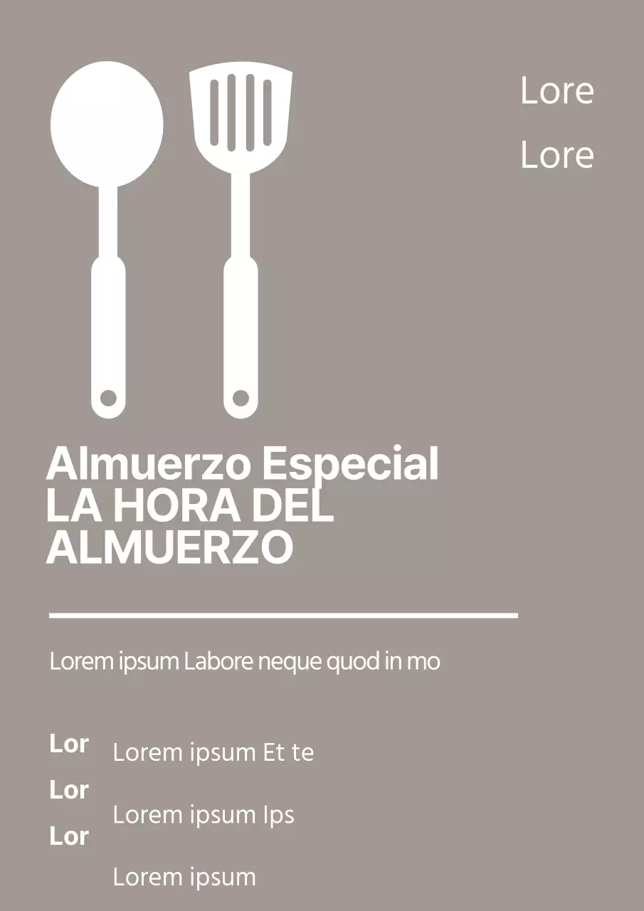 Simple restaurante almuerzo promoción de descuento con utensilio de cocina gris ilustración