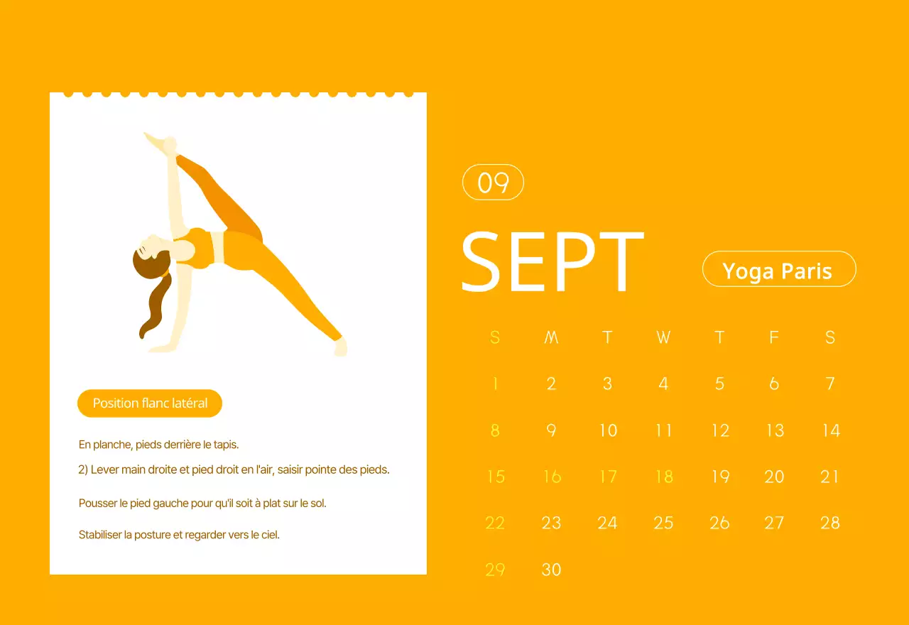 Calendriers orange à distribuer lors de la promotion de votre studio de yoga