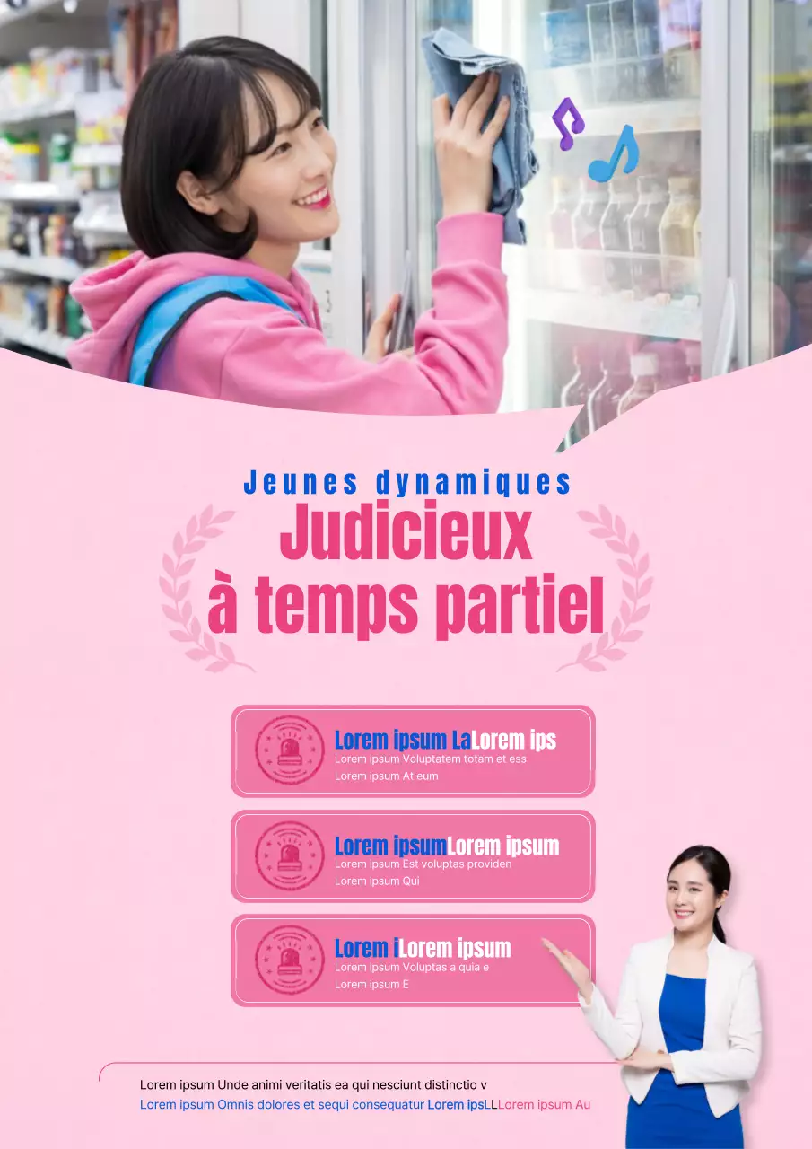 Un joli flyer rose et bleu pour la campagne d'un centre de jeunesse