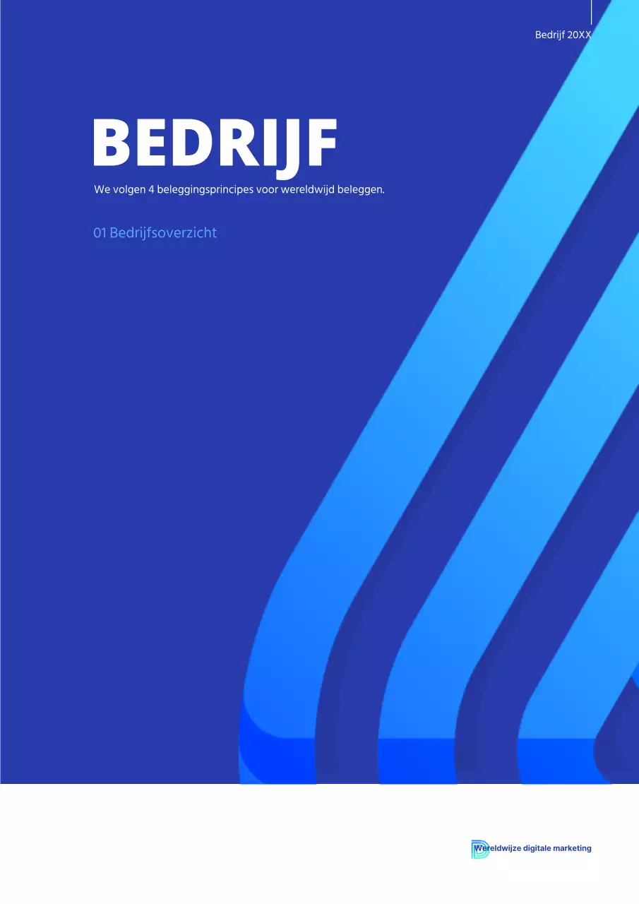 Blue Business Wereldwijd Over Ons Thema (Verticaal Bedrijfsdocument)