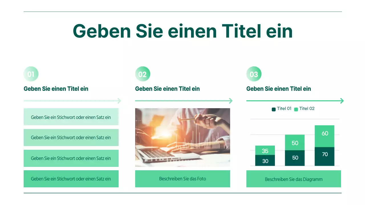 Zeitachsendiagramm mit grünem Farbverlauf