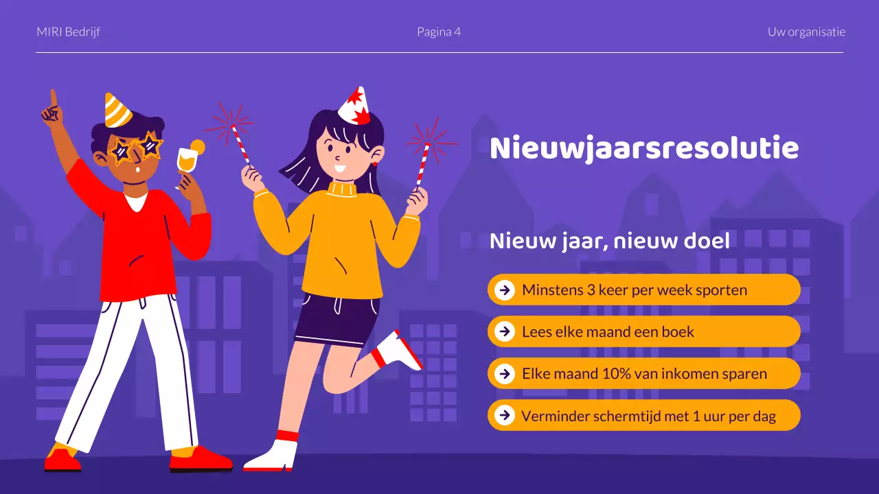 Nieuwjaar vieren Presentatie