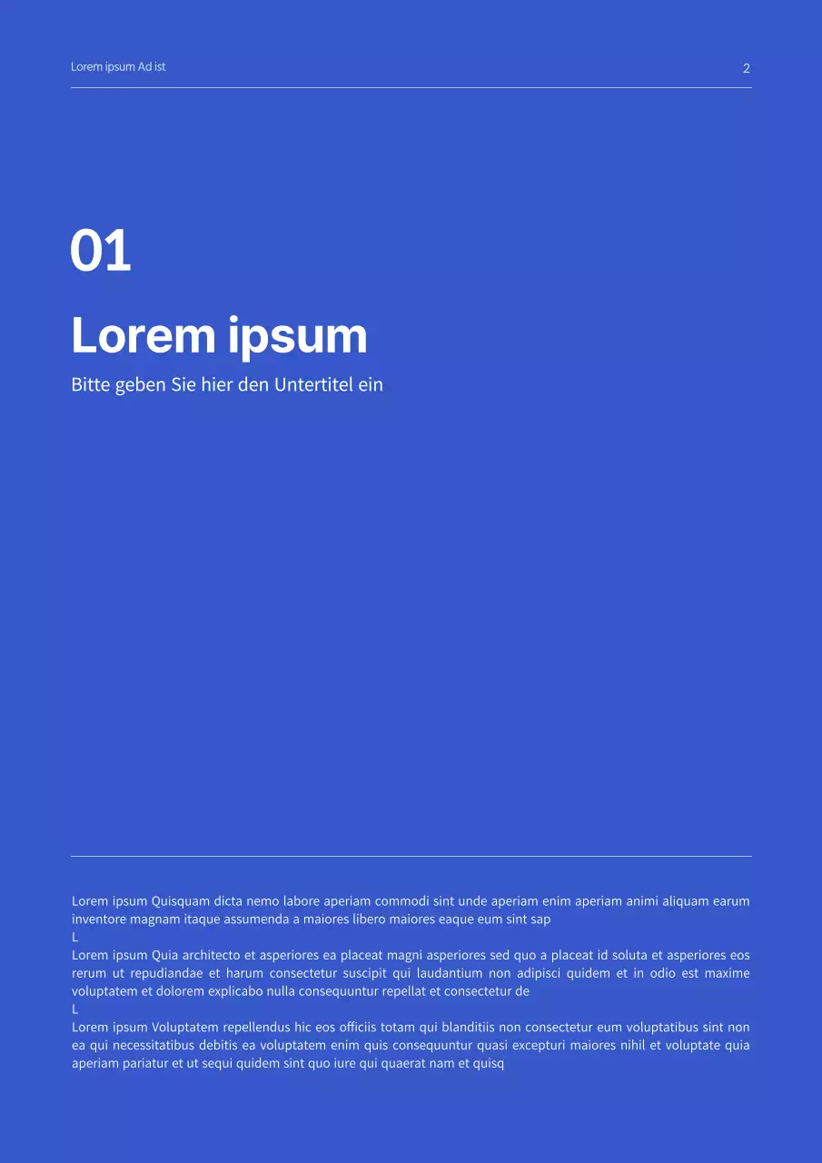 Einfaches Konzept Geschäftsvorschlag in blau