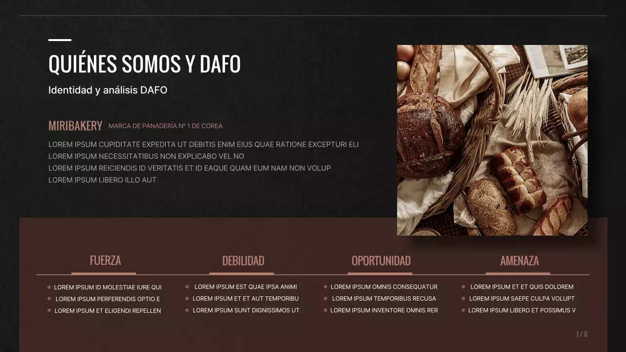 Nueva propuesta de menú para una panadería marrón y negra