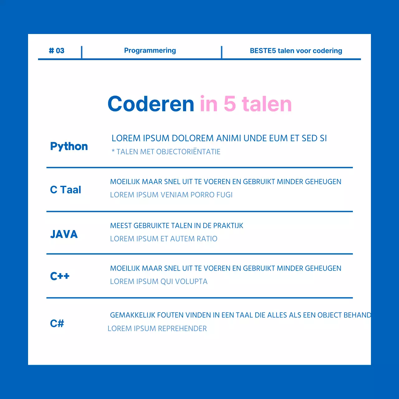 Programmerdag kaart nieuws ontwerp in blauw en roze