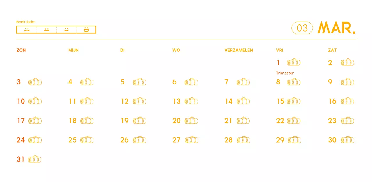 Oranje kalenders om weg te geven als je je yogastudio promoot