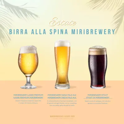 Semplice striscione quadrato sulla birra artigianale