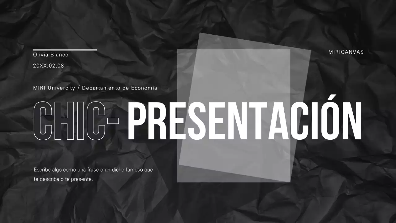 Una presentación chic