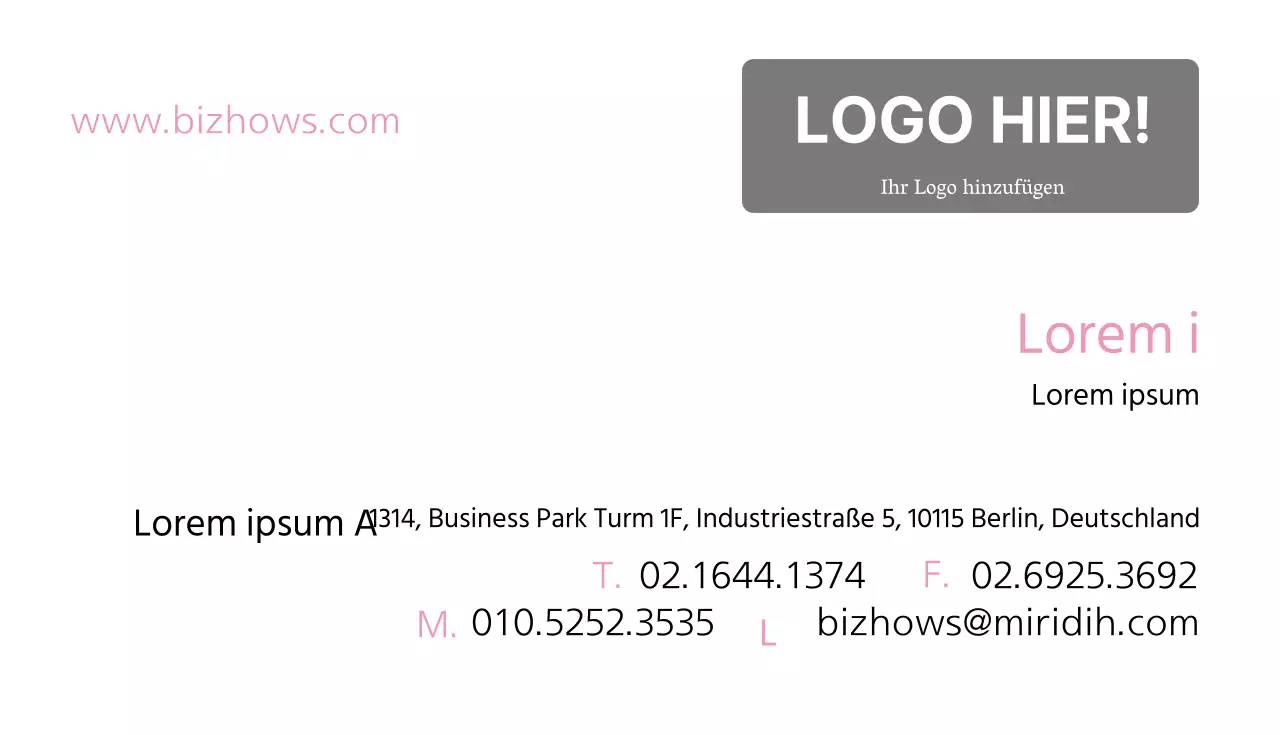 Einfache VisitenkarteWeiß