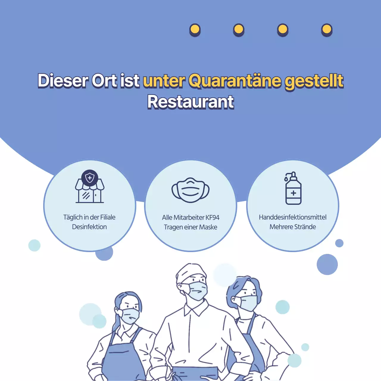 Quadrate in sozialen Medien mit blauem Quarantäne-Thema