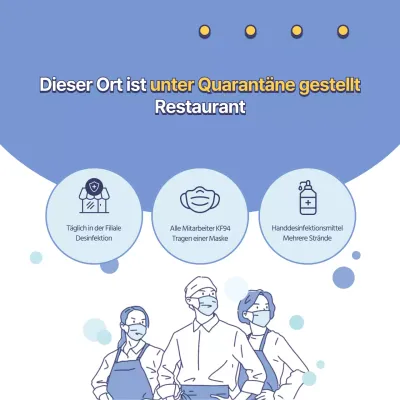 Quadrate in sozialen Medien mit blauem Quarantäne-Thema