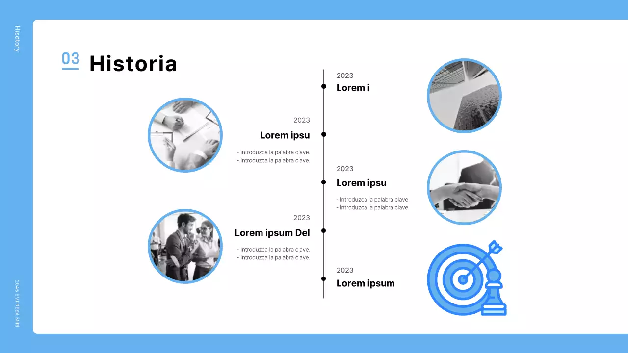 Una sencilla carta de presentación de una empresa azul