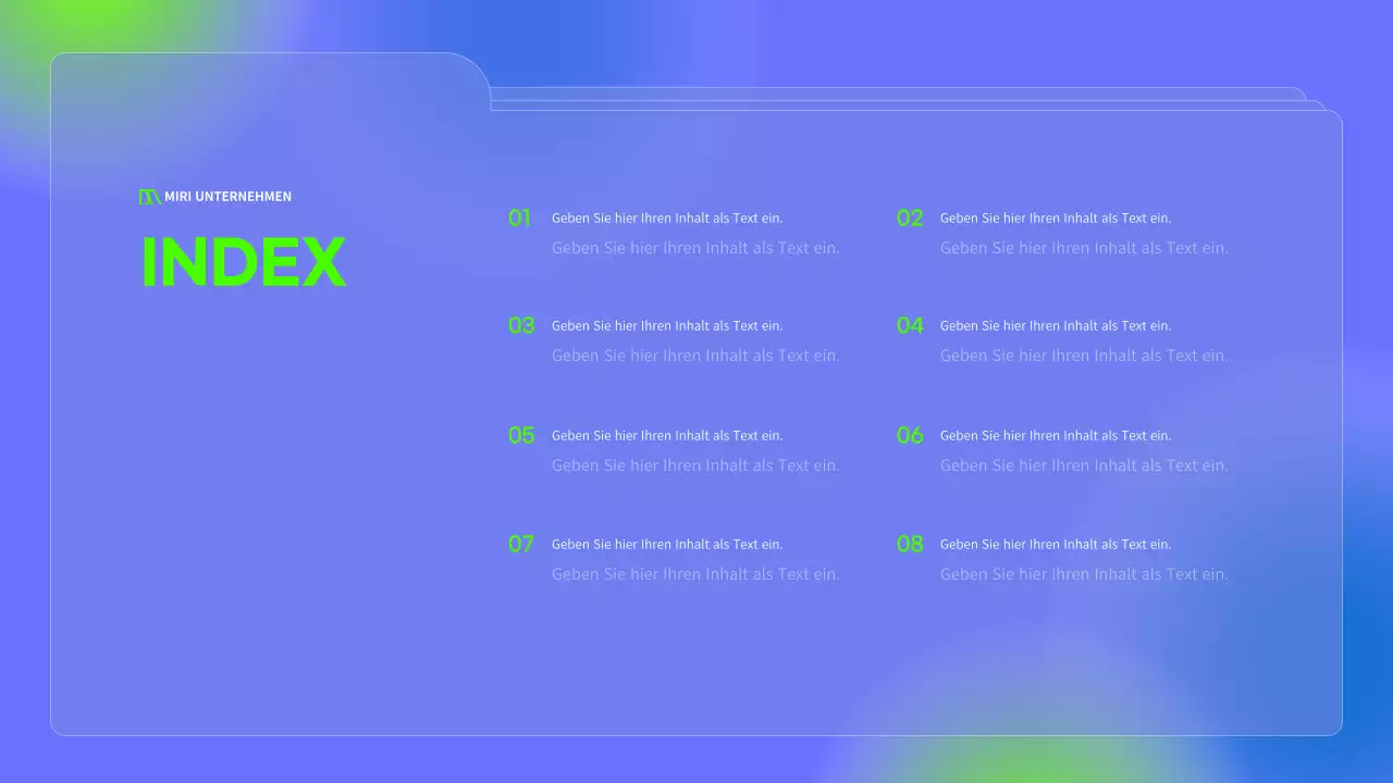 Einfache Mappen in Blau und fluoreszierenden Farben