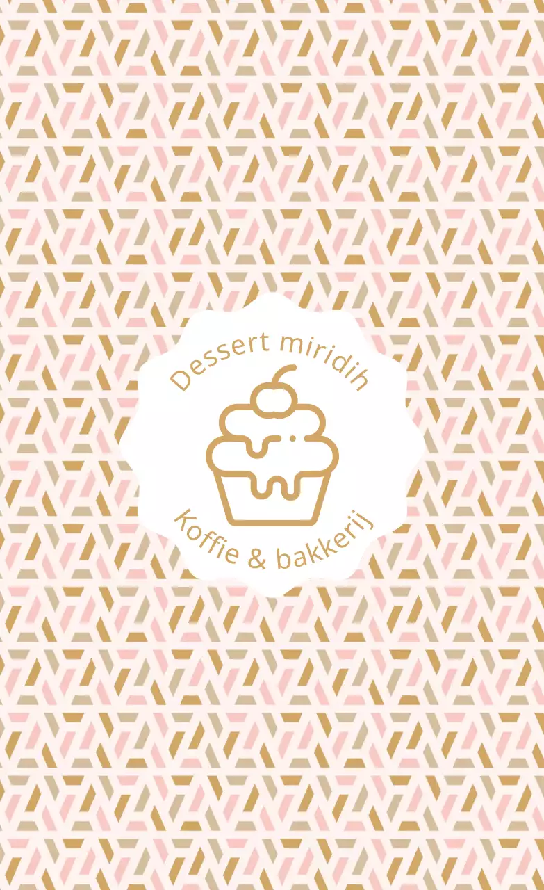 Een roze en beige geïllustreerd dessertcafé promoten