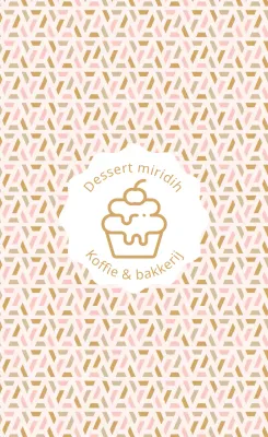 Een roze en beige geïllustreerd dessertcafé promoten