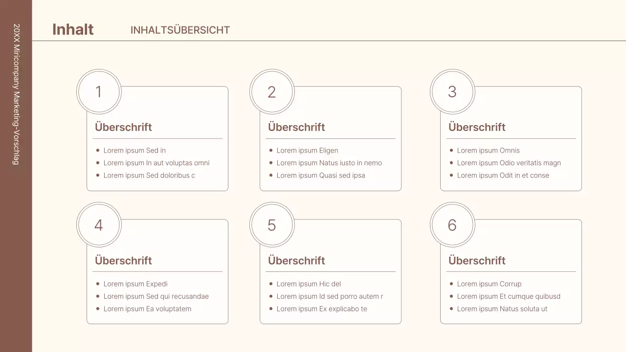 Ein Business-Konzept-Kit mit minimalistischen und einfachen Linien in Braun.