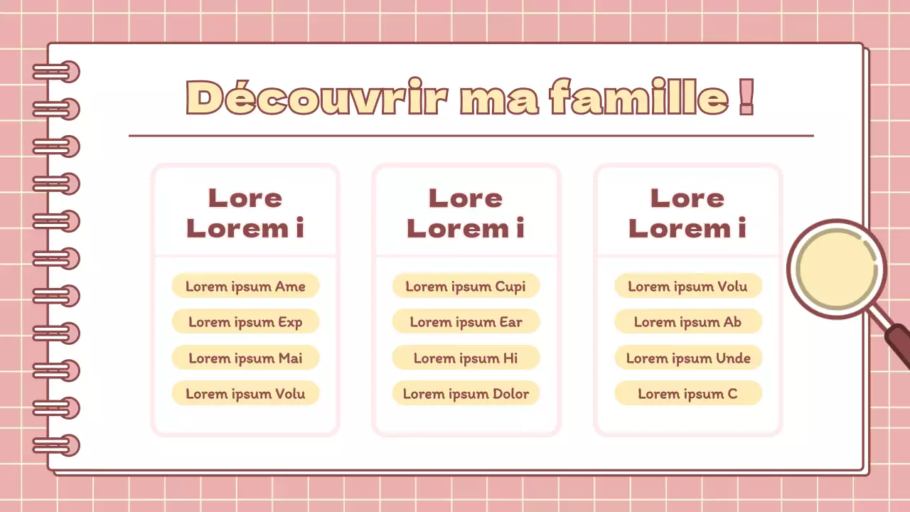 Présentation minimaliste des devoirs de vacances de l'école primaire en rose et jaune