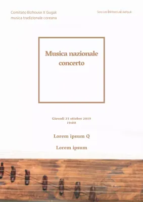Promuovere un semplice concerto di musica classica con la foto di un pianoforte nero