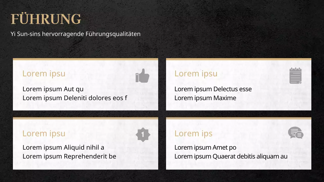 Ein traditionelles und doch grandioses Konzept in Schwarz und Gold