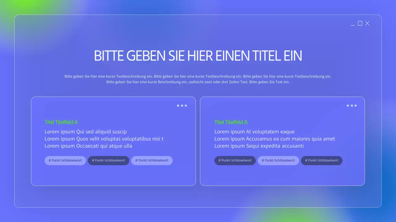 Einfache Mappen in Blau und fluoreszierenden Farben