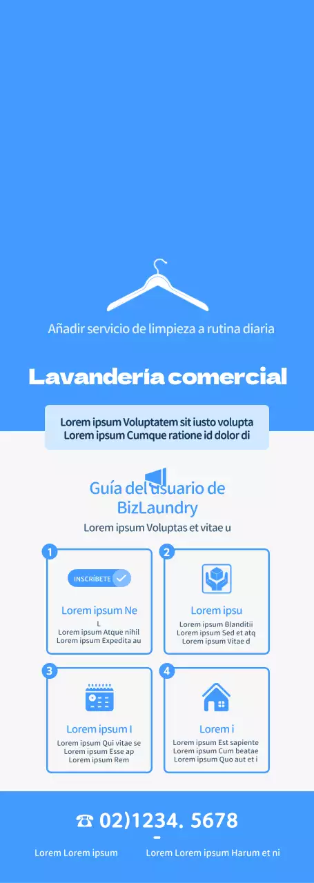 Fresco, nítido y azul Simple Style Laundry Guía del usuario