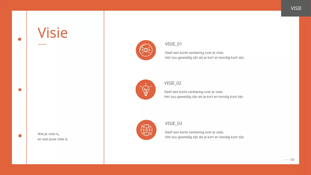 Een eenvoudige, georganiseerde portfolio voor een universiteitsstudent in oranje