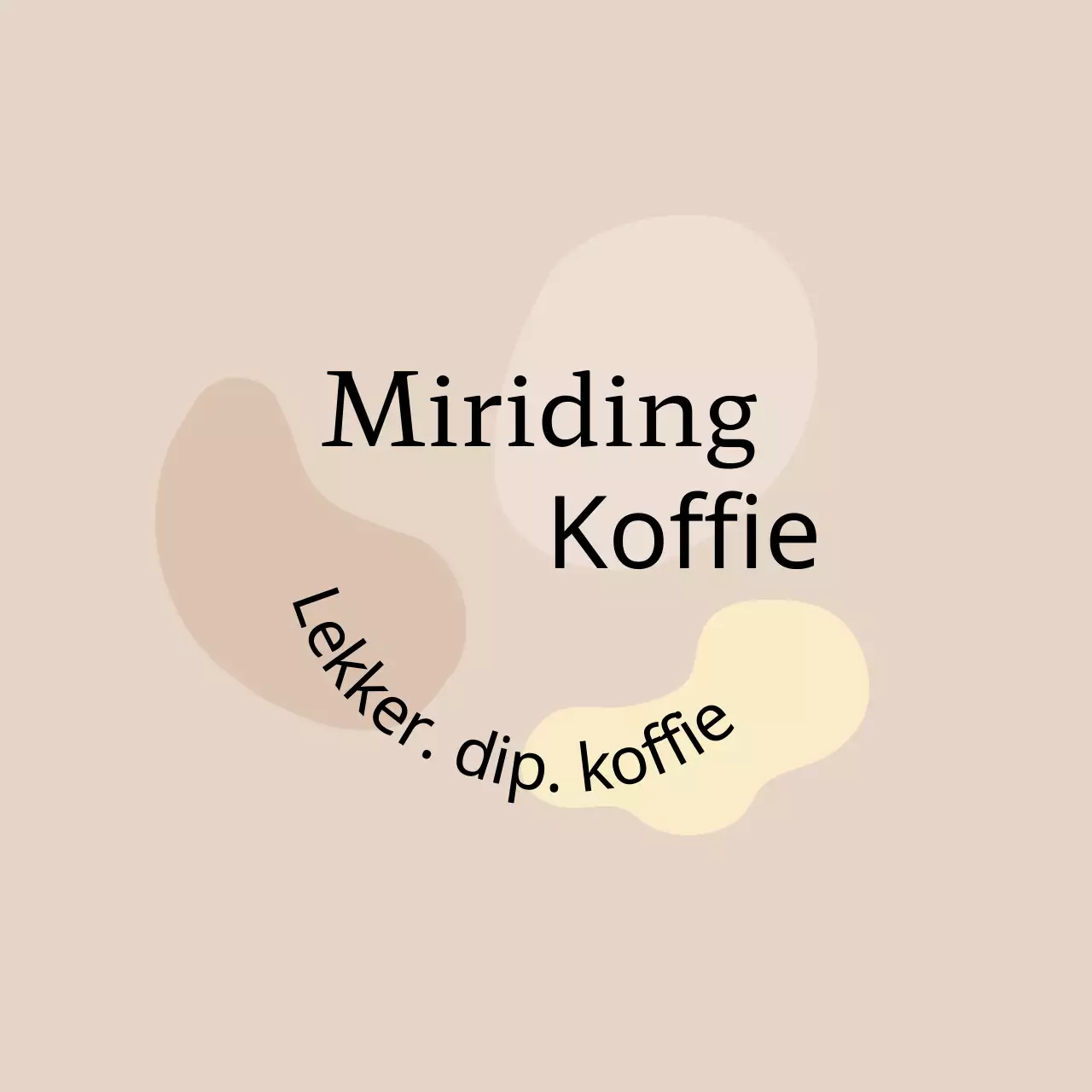 Promoot je café met bruine tekst en een foto-illustratie van koffiebonen.