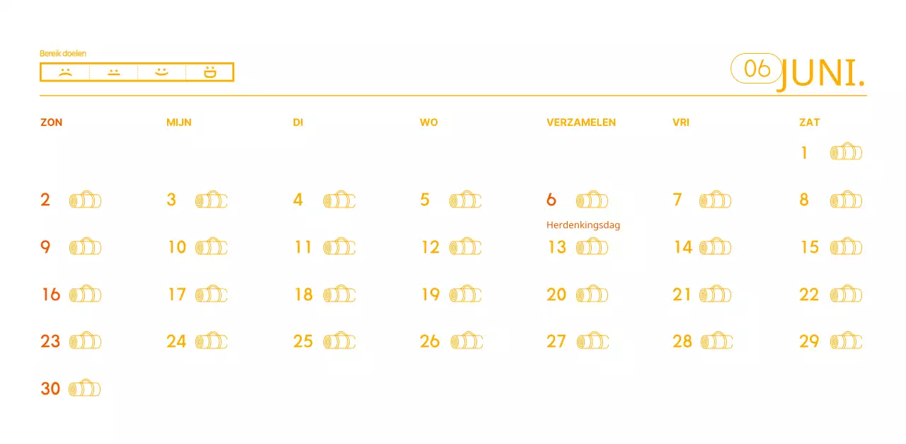 Oranje kalenders om weg te geven als je je yogastudio promoot