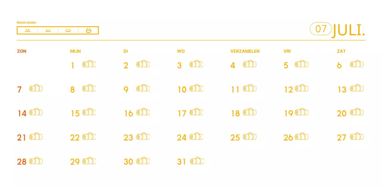 Oranje kalenders om weg te geven als je je yogastudio promoot