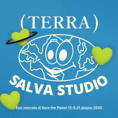 Un simpatico messaggio ambientale di colore azzurro